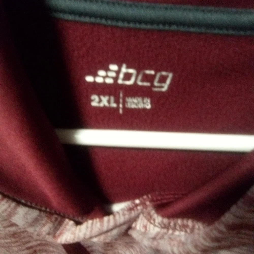 Bcg men's long sleeve burgundy hoodie. Size 2XL